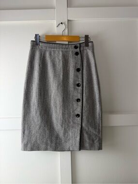 H&M Black Tweed-Pattern Skirt
